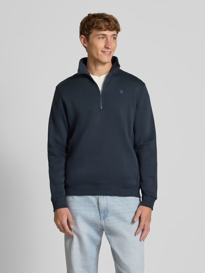 G-Star Raw Sweatshirt mit Troyer-Kragen und Logo-Stitching Marine 4