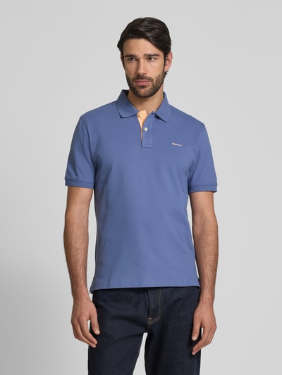 GANT Regular Fit Poloshirt mit Label-Stitching Rauchblau 4