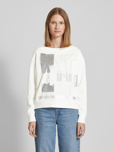 monari Sweatshirt mit Paillettenbesatz Weiss 4