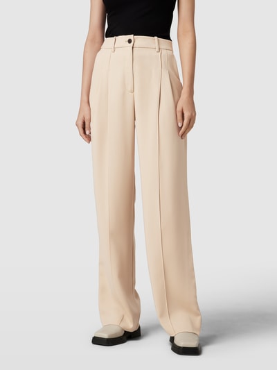 Calvin Klein Womenswear Spodnie z zakładkami w pasie i wpuszczanymi kieszeniami w stylu francuskim Beżowy 4