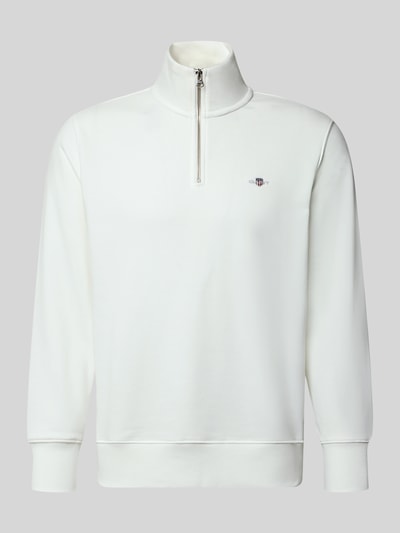 GANT Regular Fit Troyer aus Baumwoll-Mix Offwhite 2