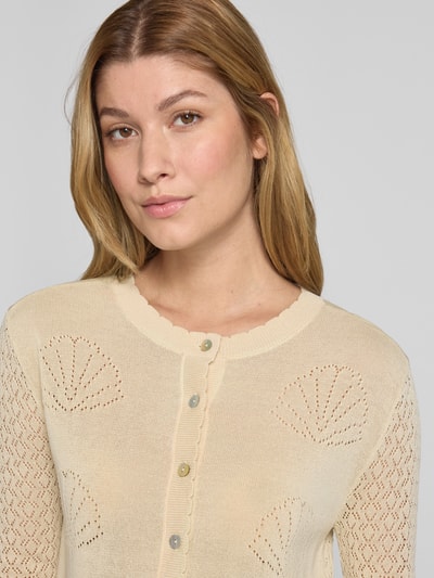 GUIDO MARIA KRETSCHMER WOMAN Strickjacke mit Lochmuster Modell 'JEANINE' Beige 3