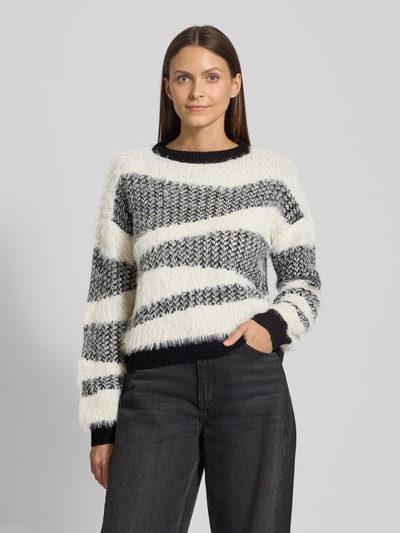 Vero Moda Regular Fit Strickpullover mit Strukturmuster Modell 'CALLIE' Ecru 4
