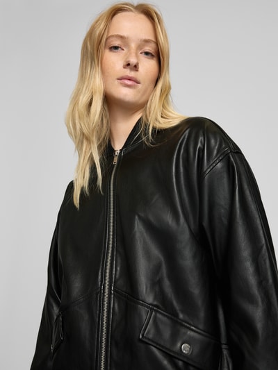 Noisy May Oversized Bomberjacke in Leder-Optik Modell 'RONJA' BLACK 3