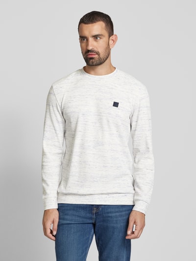 Tom Tailor Regular Fit Sweatshirt aus Baumwoll-Mix in Melange Offwhite 4