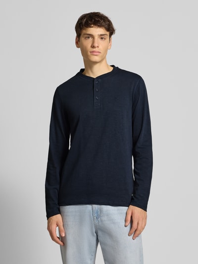 Blend Longsleeve mit kurzer Knopfleiste Modell 'BRAT' Dunkelblau 4