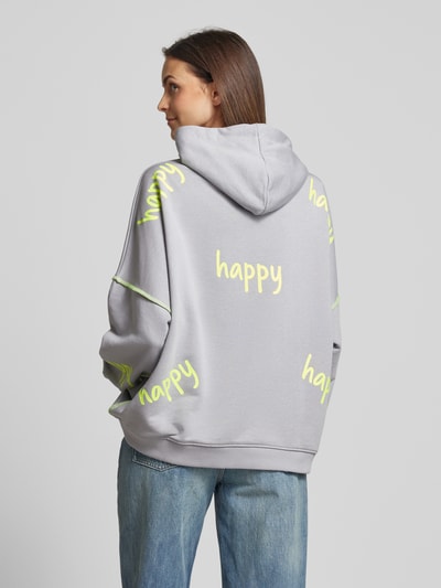 miss goodlife Hoodie met statementprint, model 'Happy Smile Face' Middengrijs - 5