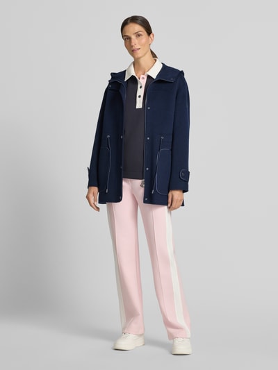 Marc Cain Regular fit lange jas van zuivere wol Marineblauw - 1