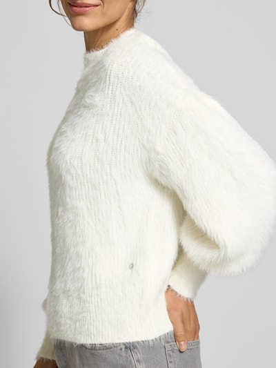 Guess Gebreide pullover met ribboorden, model 'KEYLA' Ecru - 3