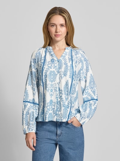 LOLLYS LAUNDRY Bluzka o kroju regular fit z mieszanki wiskozy Model 'Vero' Niebieski 4