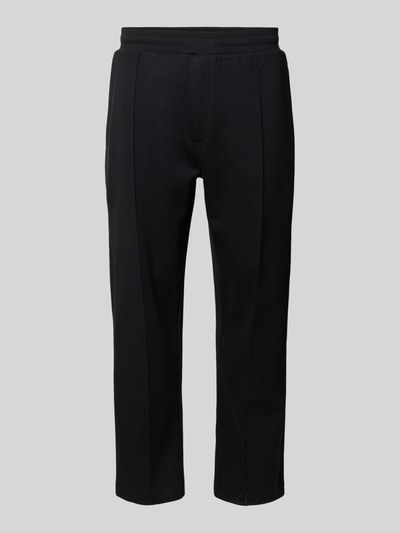 Produktfoto, Relaxed Fit Sweatpants aus Baumwoll-Mix Modell 'SE_TWIST' von BOSS Orange, kolor jednolity, melanż, bawełniany materiał, label patch, zasuwane tylne kieszenie, elastyczny ściągacz, tunel ze sznurkiem, kieszenie boczne, krój relaxed fit