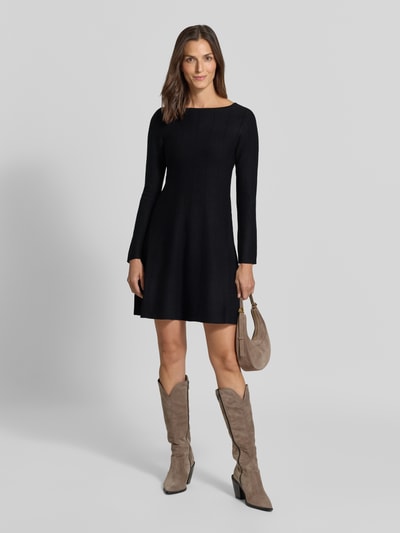 VILA Strickkleid mit Rundhalsausschnitt Modell 'VALUNI' Black 1