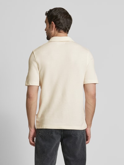 Samsøe Samsøe Regular Fit Poloshirt mit Strukturmuster Modell 'SAOLLI' Offwhite 5