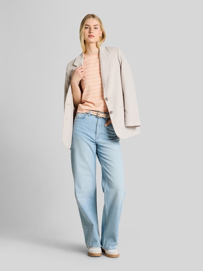Tom Tailor Denim Slim Fit Top in Rippoptik Apricot 1
