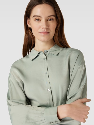 MSCH Copenhagen Overhemdblouse met knoopsluiting, model 'SANDELINA' Rietgroen - 3