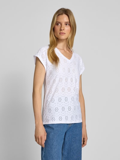 Soyaconcept T-Shirt mit Lochstickerei Modell 'INGELA' Weiss 4