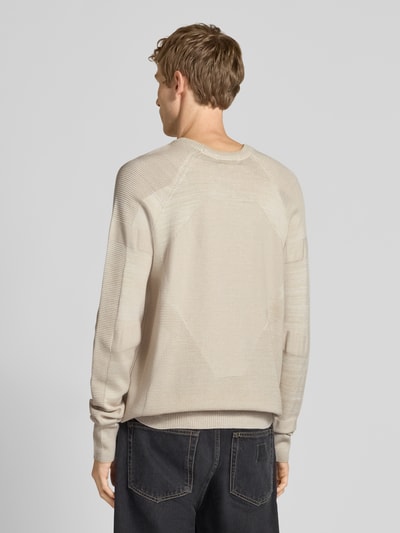 G-Star Raw Gebreide pullover met logostitching en ronde hals Offwhite - 5