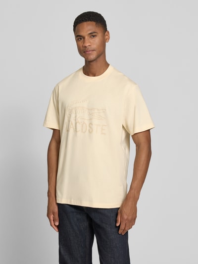 Lacoste Regular Fit T-Shirt aus reiner Baumwolle Beige 4