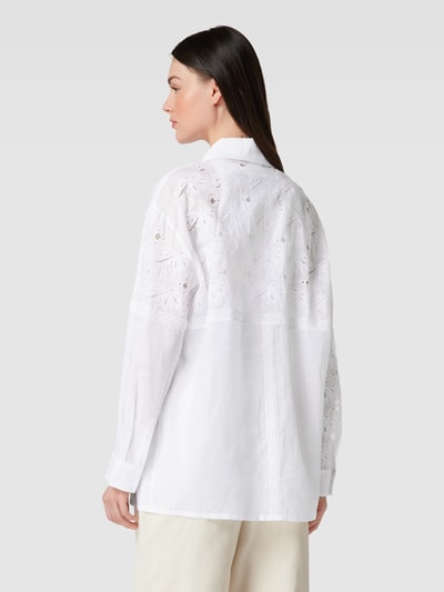 Max Mara Studio Blouse met broderie anglaise, model 'ORVIETO' Wit - 5