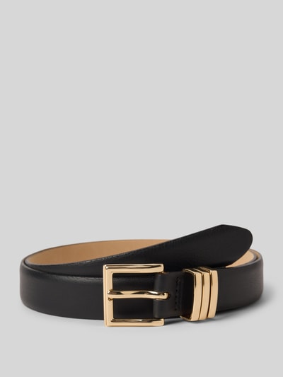 Weinmann Pasek ze skóry nappa ze sprzączką Czarny 1