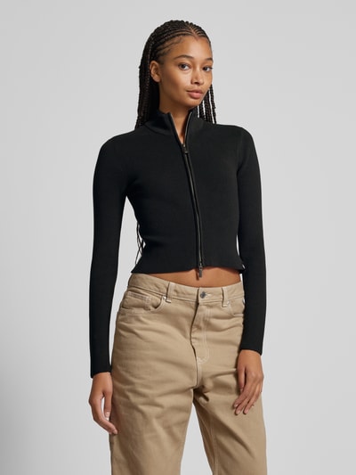 Dickies Cropped Strickjacke mit Reißverschluss Modell 'HELENA' Black 5