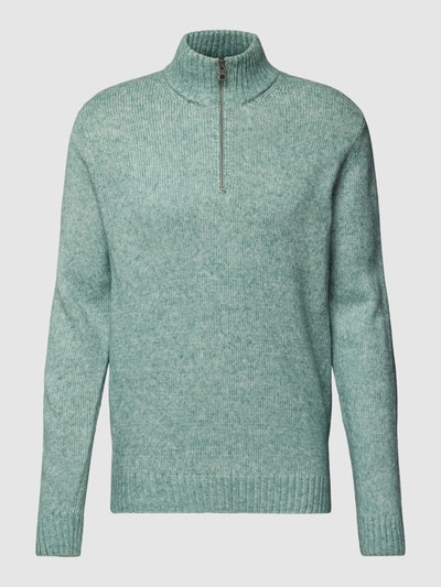 Fynch-Hatton Gebreide pullover met korte ritssluiting Rietgroen - 2