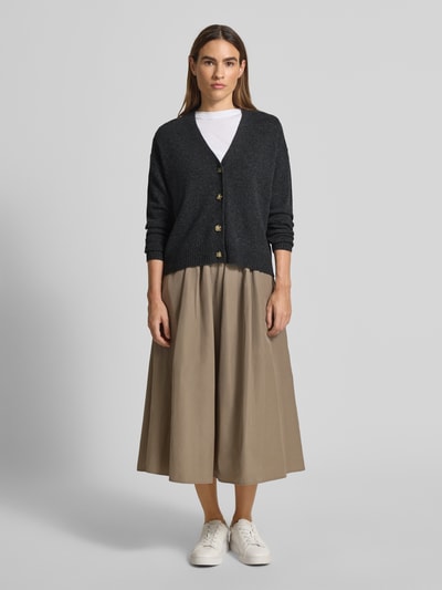 Christian Berg Woman Regular Fit Strickjacke aus reiner Wolle Anthrazit Melange 1
