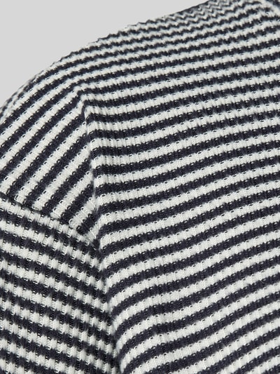 Jake*s Casual Pyjamabovendeel met geribde ronde hals Donkerblauw - 2