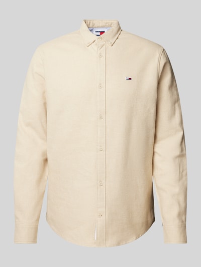 Tommy Jeans Regular Fit Flanellhemd mit Button-Down-Kragen Beige 2