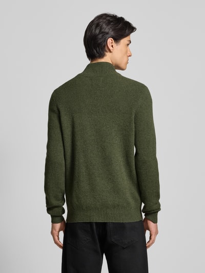 MCNEAL Strickpullover aus Lammwolle Dunkelgruen Melange 5