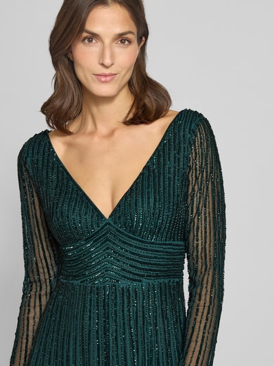 LACE & BEADS Abendkleid mit V-Ausschnitt Dunkelgruen 3