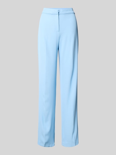 Review High Waist Stoffhose mit Bügelfalten Hellblau 2