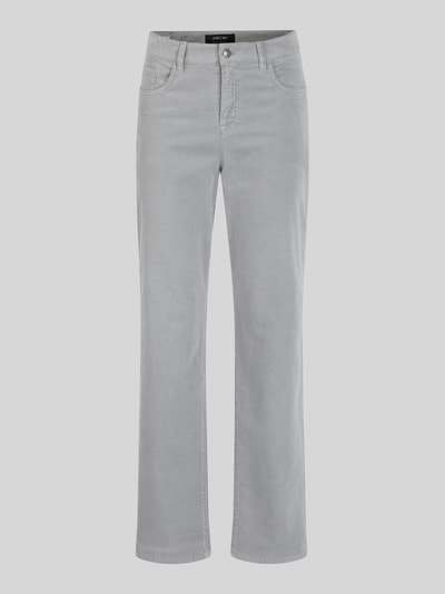 Marc Cain straight fit broek met corduroystructuur Lichtgrijs - 2
