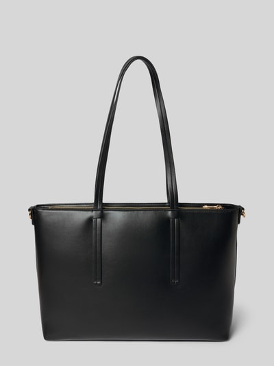 Seidenfelt Shopper in leerlook, model 'Eiby' Zwart - 4