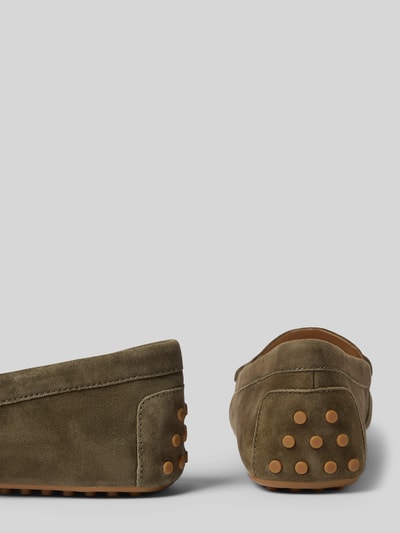 Lauren Ralph Lauren Leren instappers met labelapplicatie, model 'BARNSBURY' Olijfgroen - 2