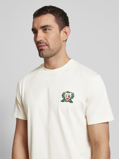 Lacoste T-shirt o kroju regular fit z czystej bawełny Złamany biały 3