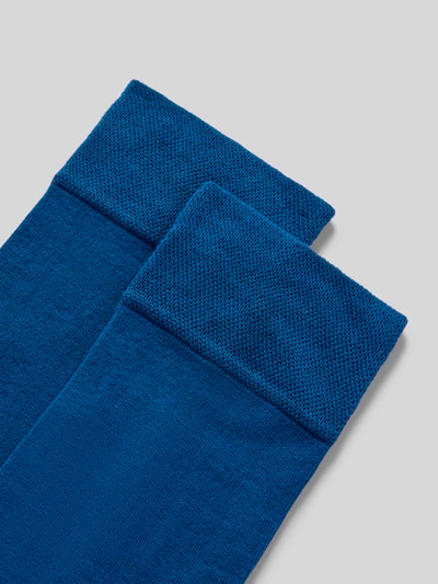 Produktfoto, Socken mit elastischen Bündchen im 2er-Pack von Christian Berg Men in Unifarben, Baumwoll-Mix, strukturierte Bündchen, blaue Farbe