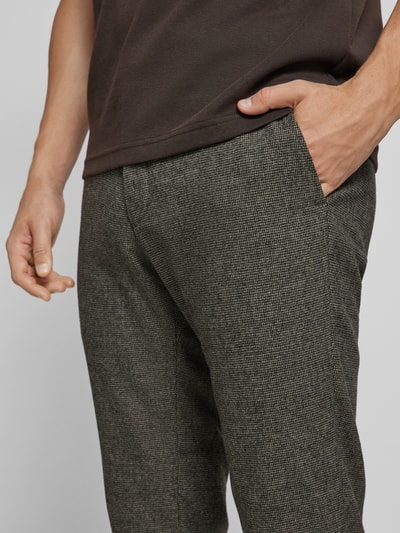 DIGEL Modern fit stoffen broek met tunnelkoord, model 'Saro' Donkerbruin - 3