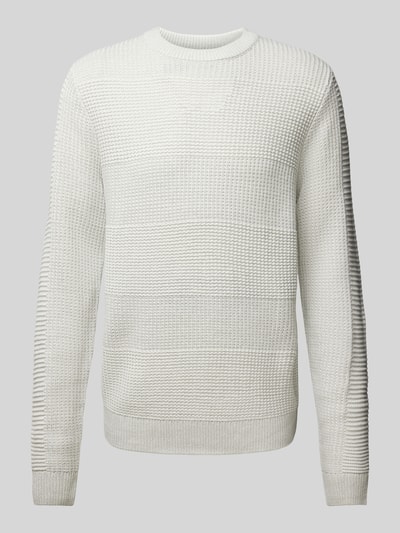 Jack & Jones Gebreide pullover met structuurmotief, model 'HUGO' Lichtgrijs - 2