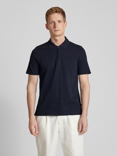 MAERZ Muenchen Regular fit poloshirt met korte ritssluiting Marineblauw - 4