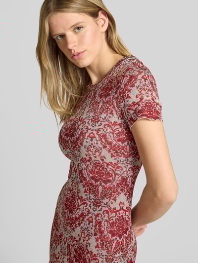 Rabanne Maxikleid mit Rundhalsausschnitt Rot 3