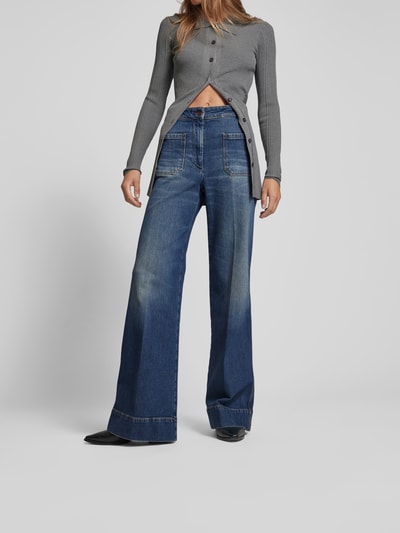 Victoria Beckham Wide Fit Jeans mit Knopfverschluss Bleu 4