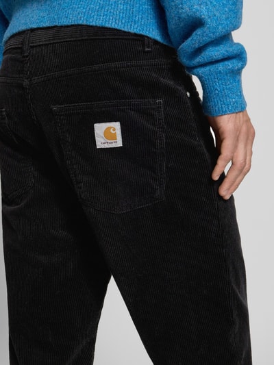 Carhartt Work In Progress Spodnie sztruksowe z wpuszczanymi kieszeniami model ‘NEWEL’ Czarny 3