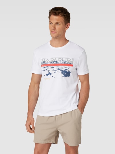 Napapijri T-Shirt aus Baumwolle mit Label-Detail Modell 'FORSTERI' Weiss 4