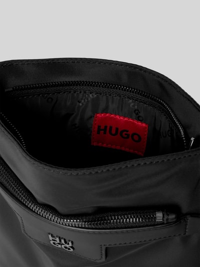 HUGO Schoudertas met labelapplicatie, model 'Nesh' Zwart - 5