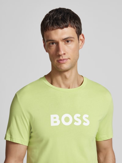 BOSS T-shirt z nadrukiem z logo Jasnozielony 3