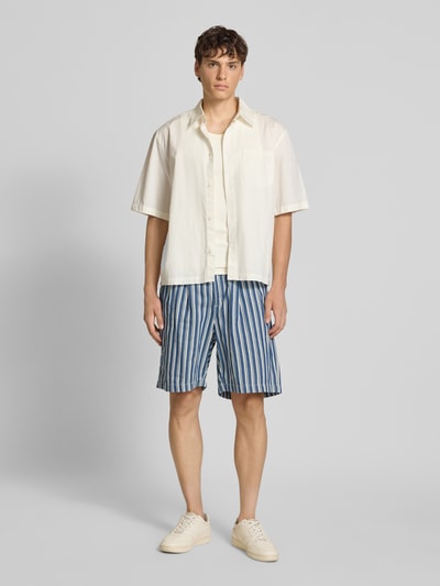 BLKVIS Regular Fit Bermudas mit Bundfalten Offwhite 1