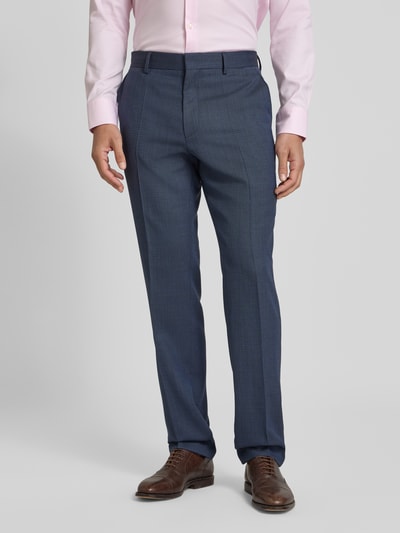 BOSS Regular Fit Anzughose mit Bügelfalten Modell 'Lenon' Blau 4