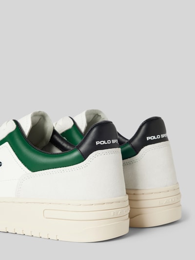 Polo Sport Sneakersy skórzane z detalem z logo Biały 2