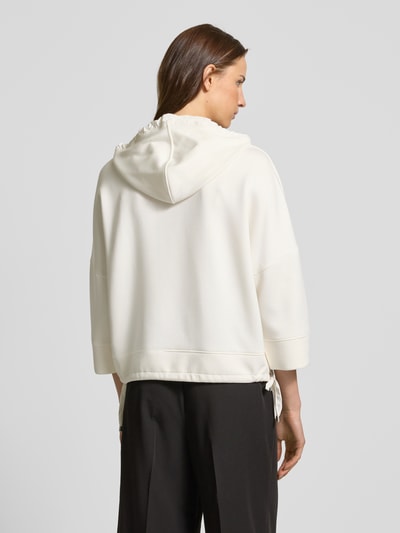 Tom Tailor Cropped Hoodie aus Scuba mit 3/4-Arm  Offwhite 5